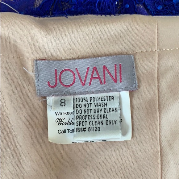 Jovani sz 8 prom gown royal blue with train - Picture 8 of 8